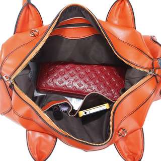 Real Leather Orange Fashion Lady Handbag Messenger Pure  