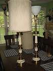 Vintage Large Brass Stiffel Lamps with globes and shades