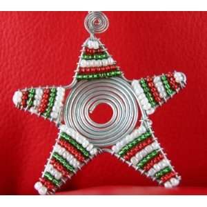  African Zulu Star Beaded Ornament