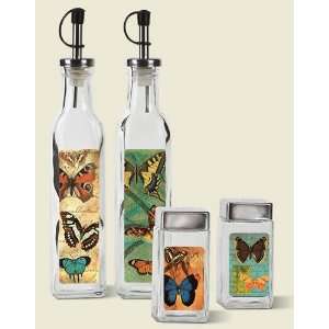  The Butterfly Patchwork 2 Oil Bottle and Salt and pepper 