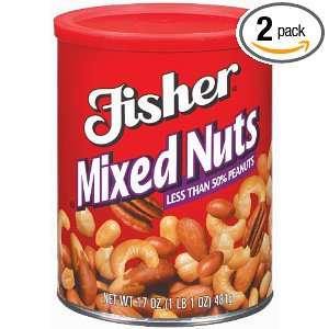 Fisher Mixed Nuts With Peanuts, 17 Ounce Packages (Pack of 2)  