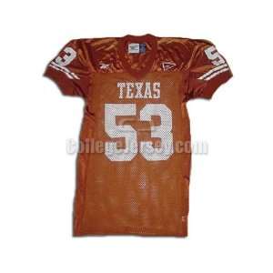  White No. 53 Team Issued Texas Reebok Football Jersey 