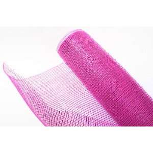  Hot Pink and Pink Sparkle Poly Deco Mesh Ribbon   21 Inch 