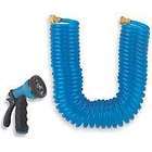 NEW 50 FOOT SELF COIL GARDEN WATER HOSE & NOZZLE SALE