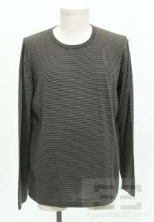   , Beige & Green Striped Silk & Cashmere Mens Shirt Size 56  