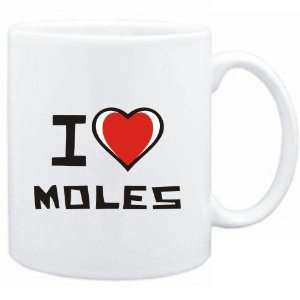 Mug White I love Moles  Animals 