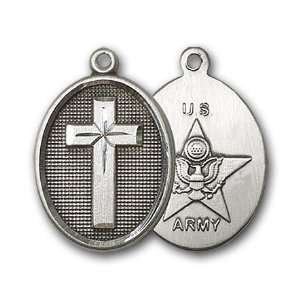  Sterling Silver Cross / Army Medal Jewelry