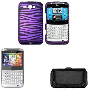  HTC ChaCha Combo Purple/Black Zebra Protective Case Faceplate Cover 
