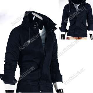 New Fashion Korea Mens Slim Hooded Style Long Trench Coat 4 Color 4 
