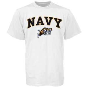  Navy Midshipmen White Bare Essentials T shirt Sports 