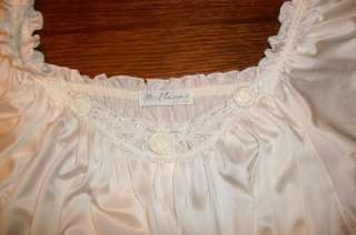 Lovely MISS ELAINE Long SILKY Nylon IVORY NIGHTGOWN GOWN~Elastized 