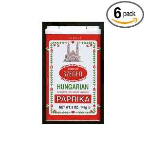 Hungarian Sweet Paprika, 5 Ounce Tins (Pack of 6)  Grocery 