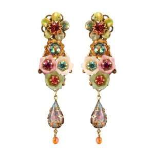  Dangle Earrings Adorned with Hand Painted Flower, Hyacinth Flowers 