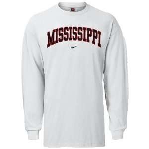 Nike Mississippi Rebels White Preschool Classic College Long Sleeve T 