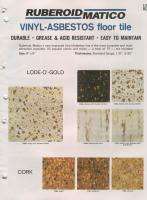   Catalog Vinyl Asbestos Floor Tiles Matico 1963 Specifications Bulletin