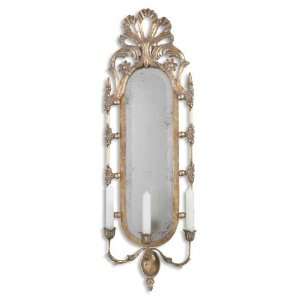 Uttermost 36.8 Inch Gratiana Wall Sconce Wall Mounted Mirror Antiqued 