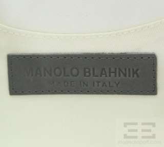 Manolo Blahnik Blue And Silver Printed Leather Evening Bag  