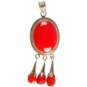 Red Stone Pendant   Sterling Silver