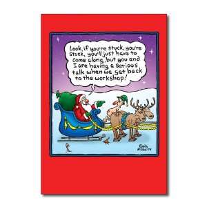   Christmas Card Stuck Elf humor holiday Humor Greeting Randy McIlwaine
