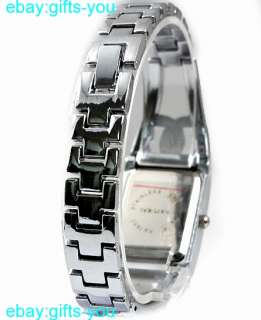   Silver Band Rectangular White Dial Ladies Women Bracelet Watch FW765C