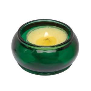  Biedermann Emerald Green Glass Tealight Disk Candle Holder 