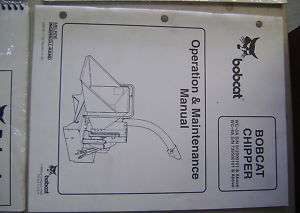 BOBCAT CHIPPER WC 5A WC 8A OPERATORS MAINTENACE MANUAL  