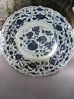 Chinese antique enthralling blue and white porcelain fruit plate
