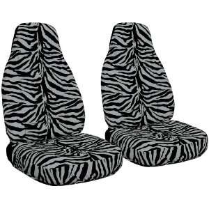 com Pair of Silver Zebra front seat covers. Universal fit, matching 