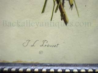 Set of 3 Vintage Framed J.L. Prevost Floral Prints  