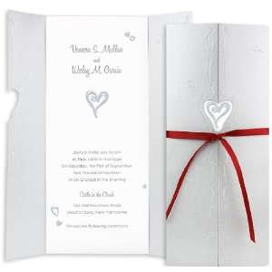  Printable Wedding Invitation Kit   United Heart Silver (10 