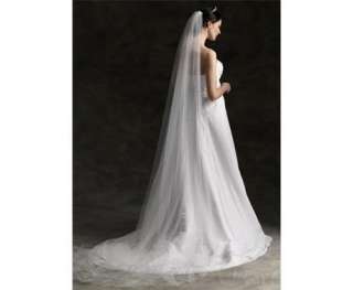 1T Layer 300cm Cathedral In White Ivory Wedding Bridal Veil BV07 