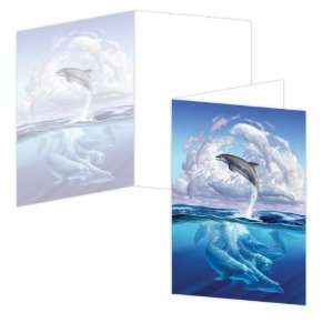  ECOeverywhere Dolphins Boxed Card Set, 12 Cards and 