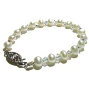 in. Mariana Bracelet featuring Freshwater Pearls and Clear Swarovski 