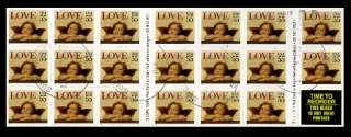 SC #2960a   55c LOVE, B2222 1   USED BOOKLET PANE  