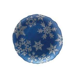   Blue Glass Serving Platter Italian Dinnerware 