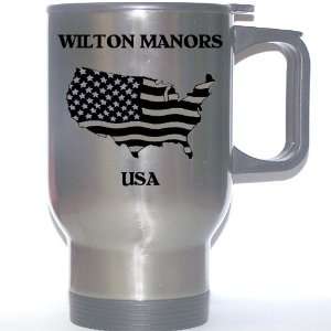  US Flag   Wilton Manors, Florida (FL) Stainless Steel Mug 