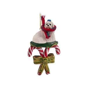  Maltese Candy Cane Ornament
