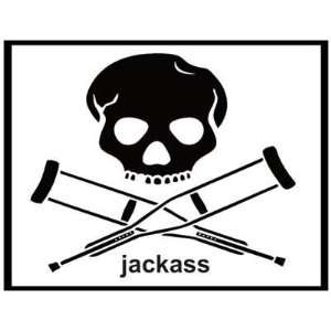  Magnet (Large) JACKASS (Classic Skull & Crutches Logo 