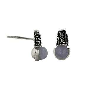   Genuine Purple Jade Ball Earrings Silver Empire Jewelry Jewelry