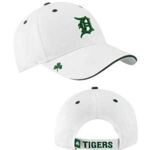  Detroit Tigers Saint Patricks Day White Adjustable Cap 