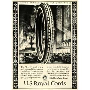  1924 Ad U. S. Rubber Royal Cords Tires Main Street Fifth 