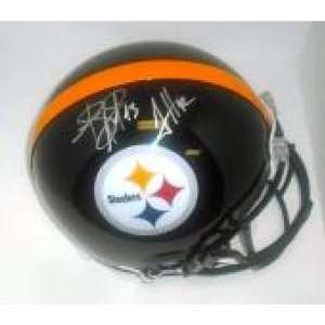 Polamalu And Harrison Signed Steelers Helmet   Autographed NFL Helmets