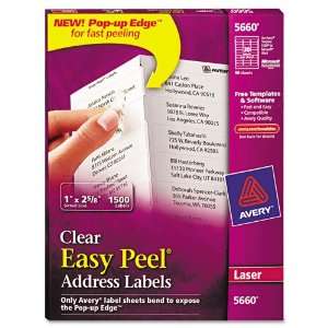  Avery® Easy Peel Mailing Labels for Laser Printer, 1 x 2 