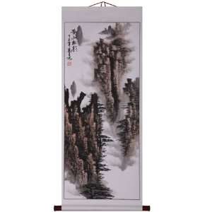  EXP Hand Painted 48 Oriental Wall Art Scroll   Yellow 