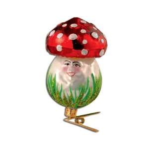  RADKO MERRY MADCAPS Smiling Mushroom Glass Ornament NEW 
