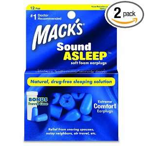 Macks Sound Asleep Soft Foam Earplugs, 12 Count (Pack of 2 