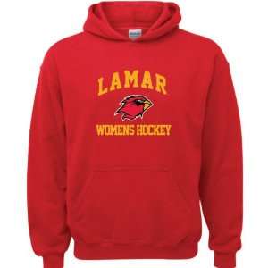  Lamar Cardinals Red Youth Womens Hockey Arch Hooded 