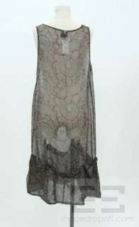 Lilith Burgundy & Teal Paisley Print Sheer Sleeveless Dress Size 