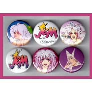  Jem and the Holograms Set of 6   1 Inch Buttons 