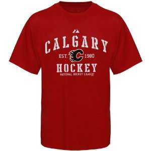  NHL Majestic Calgary Flames Red Ice Classic T shirt 